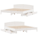 Bed Frame without Mattress White 200x200 cm Solid Wood Pine 3301816