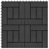 11 pcs Decking Tiles WPC 30x30 cm 1 sqm Black 45026
