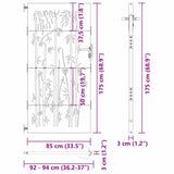 Garden Gate 85 x 175 cm Powder-coated steel Black Lockable 42015872