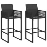 Garden Bar Stools 2 pcs Black Poly Rattan 368702