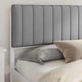 Bed Frame with Upholstered Headboard Light Grey 180 x 200 cm 3398218