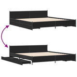Bed Frame with Drawers without Mattress Black 200x200 cm 3279912