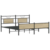 Metal Bed Frame without Mattress Sonoma Oak 183x213 cm 3325126
