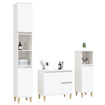 ZNTS 3 Piece Bathroom Cabinet Set White Engineered Wood 3185535