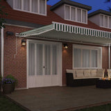 Retractable Awning Green and White 600 x 350 cm 3331806