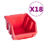 80 Piece Storage Bin Kit with Wall Panels Red and Black 150812