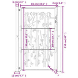 Garden Gate Anthracite 100x150 cm Steel Bamboo Design 153181