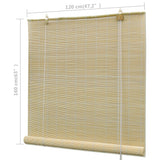 Natural Bamboo Roller Blinds 120 x 160 cm 241322
