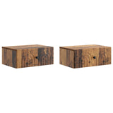 Wall-Mounted Bedside Cabinet 2 pcs Old Wood 49 x 34.5 x 20 cm 898122