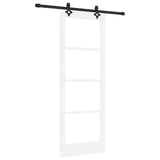 Sliding Door White 78 x 211 cm Solid Pine Wood and Glass 3332274