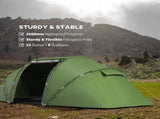 4-6 Man Camping Tent with Living Area and 2 Bedrooms, Hiking Sun Shelter, UV Protection Tunnel Tent, T3398P348660