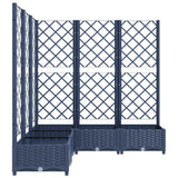 Garden Planter with Trellis Blue Grey 120x120x121.5 cm PP 318256