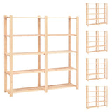 5-Tier Storage Racks 5 pcs 170x38x170 cm Solid Pinewood 500 kg 3051111