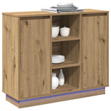 LED Sideboard Artisan Oak 90 x 32 x 75 cm Engineered Wood 869689