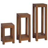Plant Stand 3 pcs Natural 25 x 25 x 80 cm Solid Teak Wood 42026905