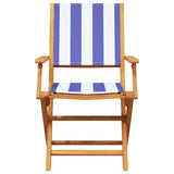 5 Piece Garden Dining Set Blue and White Fabric and Solid Wood 3281705