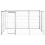 Outdoor Dog Kennel Galvanised Steel with Roof 7.26 m 3082303