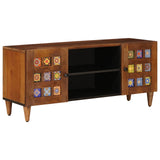 TV Cabinet with Shelf Walnut 105 x 33 x 46 cm Solid Mango Wood 4018224