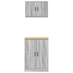 ZNTS Garage Cabinets 2 pcs Grey Sonoma Engineered Wood 3328310