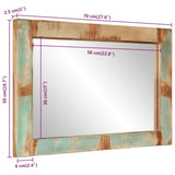 Mirror 70x50 cm Solid Wood Reclaimed and Glass 351984