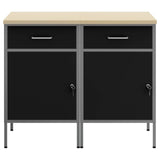 Work Cabinet with Drawer 2 pcs Black and Grey 100 x 55 x 85 cm 3321360