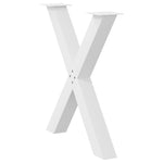 ZNTS Dining Table Legs X-Shaped 3 pcs White 80x cm Steel 4012993