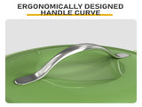 7.5QT Round Enameled Pot with Stainless Steel Handle Green Gradient 77337136