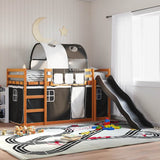 Bunk Bed without Mattress with Slide White and Black 90x200 cm 3284140