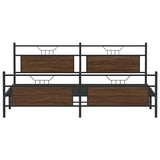 Metal Bed Frame without Mattress Brown Oak 200x200 cm 3325106