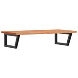 Basin Shelf Wall Mounted Steel and Solid Wood Beech 3302443