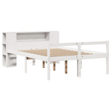 Bookcase Bed without Mattress White 140x200 cm Solid Wood Pine 3321970
