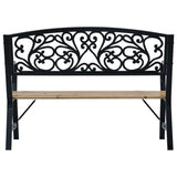 Garden Bench Black Wood 120 cm Durable Garden Bench 47940
