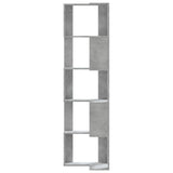 Corner Bookcase 5-Tier Concrete Grey 50x50x179 cm Engineered Wood 852585