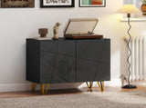 Modern Luxe High Gloss Sideboard, with Hairpin Legs - Black T3398P377928