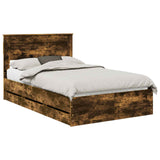 Bed Frame with Drawer Smoked Oak 120 x 200 cm Engineer Wood 3409866