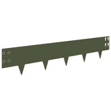 Lawn Edging 10 pcs 100 x 20 cm Steel Olive Green 8008586