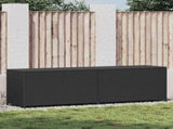 Garden Storage Box Poly Rattan 200x50x60 cm Black 46474