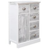Sideboard with 10 Drawers Grey 113x30x79 cm Wood 284173