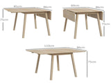 Solid Wood Folding Dining Table, Drop Leaf Table for 2-4 People, Rectangle Kitchen Table for Small T3398P342964