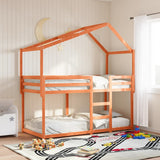 Kids' Bed Roof Wax Brown 213x85.5x144.5 cm Solid Wood Pine 846939