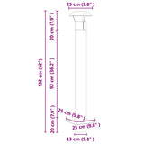 Chimney Extension Silver 25 x 25 x 132 cm Stainless steel 42008451