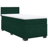 Box Spring Bed with Mattress Dark Green 90x200 cm Velvet 3286213