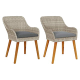 Garden Chair 2 pcs Light Grey 62.5 x 55 x 82 cm Poly Rattan 42006216