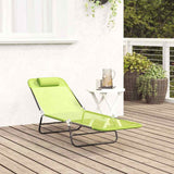 Folding Sun Lounger Folding Green 182 x 55 x 85.5 cm Textilene 42003155