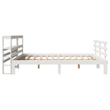 Bed Frame with Headboard without Mattress White 200x200 cm 3306121