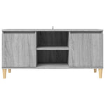 TV Cabinet with Solid Wood Legs Grey Sonoma 103.5x35x50 cm 813159