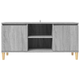 TV Cabinet with Solid Wood Legs Grey Sonoma 103.5x35x50 cm 813159