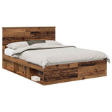 Bed Frame with Headboard Old Wood 150 x 200 cm Solid Pine Wood 3410999