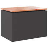 Garden Bench Black 60 x 40 x 43 cm Solid Douglas Wood and Steel 874891