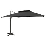 Cantilever Garden Parasol with Double Top 300x300 cm Black 312376